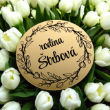 Türschild Floral Round