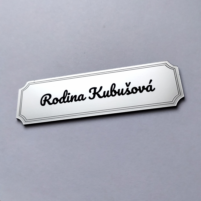 silbernes Türschild Basic Elegant