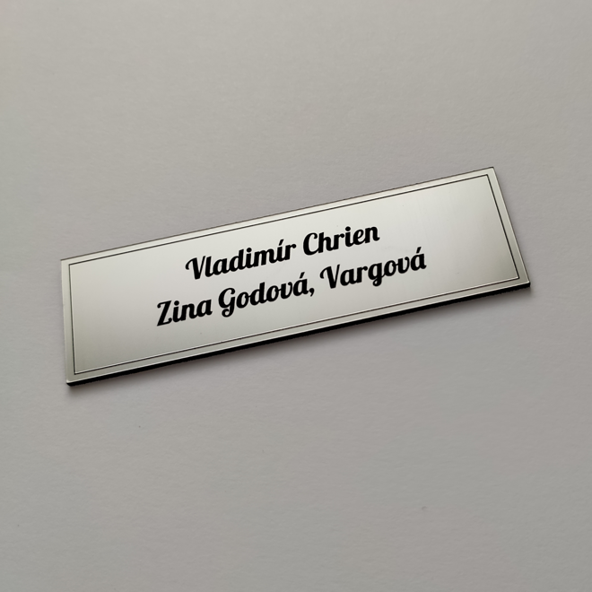 silbernes Türschild Double Basic mit zwei Namen