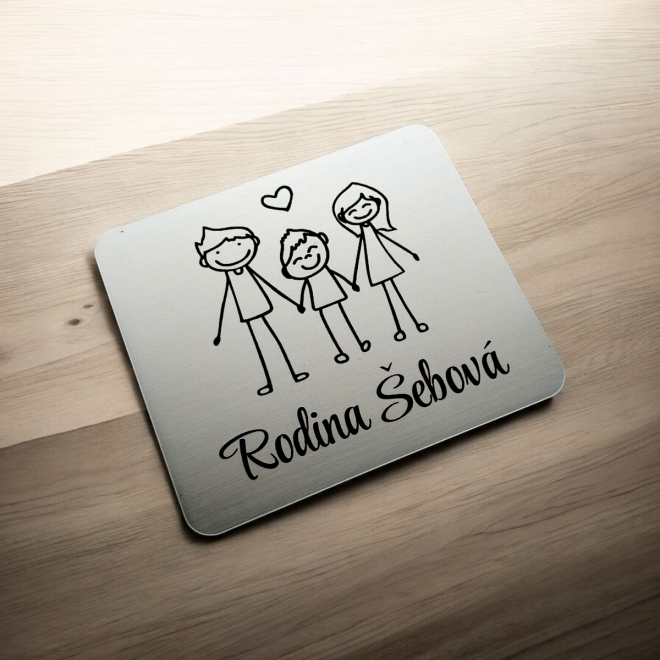 Türschild Eltern und großer Sohn