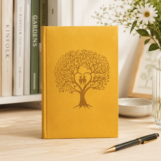 Personalisiertes Notizbuch ocker