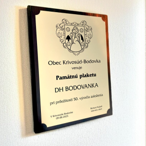 Rechteckige Plakette nach MASS