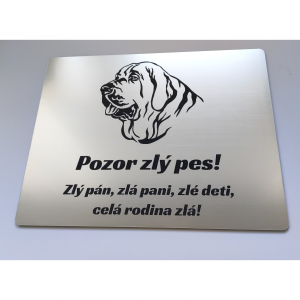 Schild Vorsicht Hund Fila Brasileiro