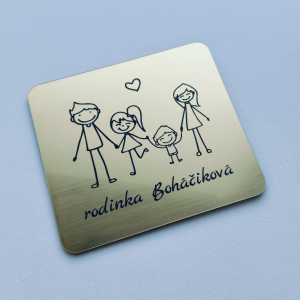 Türschild Eltern, Tochter und kleiner Sohn