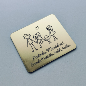 Türschild Eltern, Tochter und kleiner Sohn